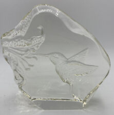 Humming Bird and Flowers Glass Crystal Figurine Collectable Paperweight picture