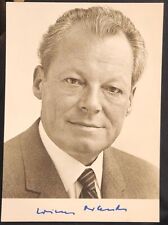 SIGNED Willy Brandt Photograph Postcard 4x6 (GERMANY)  picture