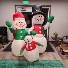 Airblown Inflatable 7 Ft Gemmy 2009  Christmas Snowman Snowfamily  picture