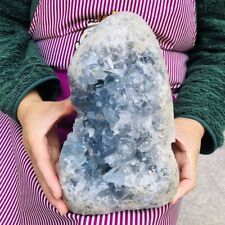 12.49LB Natural Beautiful Blue Celestite Crystal Geode Cave Mineral Specimen 649 picture