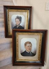 Pr Antique  Eastlake Victorian  Picture Frame Gold Gilt Etched Ebonized Portrait picture