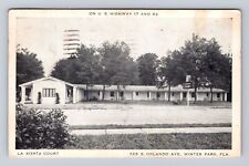 Winter Park FL-Florida, La Siesta Court, Highway 17 & 92, Vintage c1950 Postcard picture