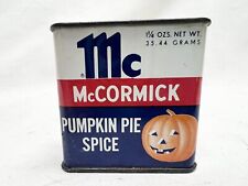 Old Spice Tin McCORMICK PUMPKIN PIE SPICE Can Old HALLOWEEN PUMPKIN on Front picture