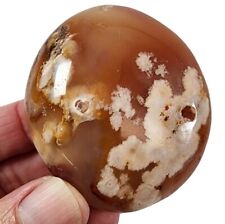 Flower Agate Palm Stone 63.2 grams. picture