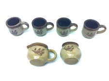 Vintage Set Used Ceramic Miniature Mini Creamer Bowl Mugs Cups Decorative  picture