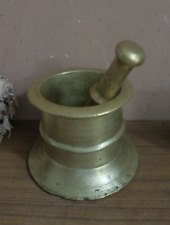 Antique 1800's Brass Bronze Russian Hallmarked Kitchen Mortar Pestle 13 Pounds picture