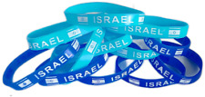 new Wholesale 12 pc Jewish Bracelets Rubber State of Israel Israel flag.mix Blue picture