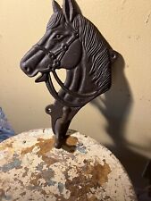 Vintage Cast Iron Horse Head Coat Hanger / Bridle Hanger / Cowboy Decor picture