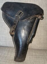 Vintage WWII German HARDSHELL LEATHER HOLSTER Walther / Mauser P38 & Luger P08 picture
