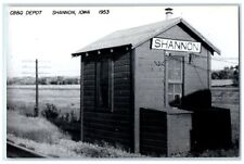 c1953 CB&P Depot Shannon Iowa Railroad Train Depot Station RPPC Photo Postcard picture