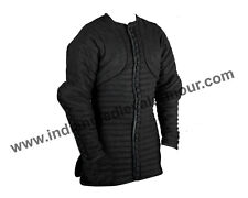 Medieval Thick Padded Full Sleeves Gambeson Black Aketon Coat Armor  picture
