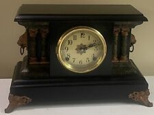 Antique Genuine Sessions Mantle 4 Pillars Art Deco Gong Chime Clock Lion Heads picture