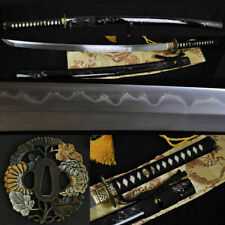 CLAY TEMPERED FOLDED STEEL FULL TANG BLADE JAPANESE SAMURAI SWORD KATANA SHARP picture