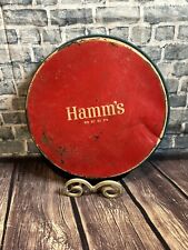Vintage Hamm's Beer Round Serving Tray Dancing Bears Blue Metal Bar Tavern 12