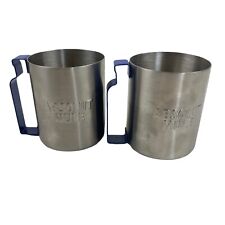 Set of 2 Absolut Vodka Moscow Mule Stainless Steel Silver Mug Cups Blue Handle picture