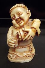 Vintage Italian Alabaster Resin Stone Drinking Monk Figure Statue 4