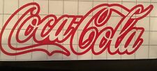 TWO New (OFF SET) Coca-Cola Coke Logo Decal Sticker Die-Cut Vinyl  6”x 2” RED picture