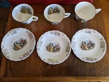 Vintage Set of 3 Fleetwood China Demitasse Cup and Saucer 22K Gold picture