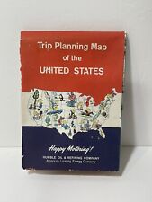 Vintage HUMBLE OIL 1962 Trip Planning Map of the  United States USED picture