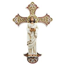 Ornate Receive The Holy Spirit Hanging Wall Crucifix Cross for Home Decor, 10 In picture