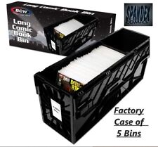 1 Case (5) BCW Black Long Comic Book Box Bins - Heavy Duty Acid Free Plastic picture