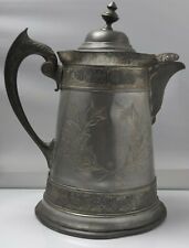 RARE 1850s German Leaded Pewter Hand Carved Tankard 13