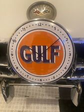 Vintage style GULF Gas and OIL Round Clock (12