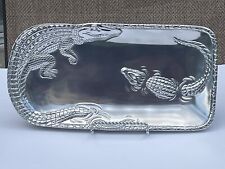 Arthur Court Silver Metal Aluminum Alligator Tray picture