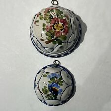 Italy Bassano Ceramic Fruit Jello Molds Hand Painted Set Of 2 Floral Wall Decor picture