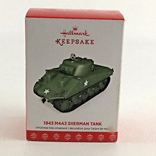 Hallmark Keepsake Christmas Ornament 1943 M4A3 Sherman Tank Army Vehicle 2017 picture