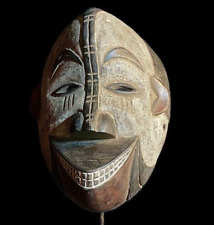 Igbo African Mask Antiques Tribal Art Face Wood Carved Vintage Mask-8940 picture