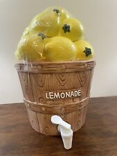 vintage lemon ceramic dispenser crock, 13”x9” picture