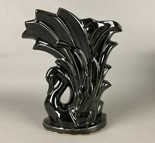 Vintage McCoy Pottery Black Swan Vase Great Condition 9 1/2
