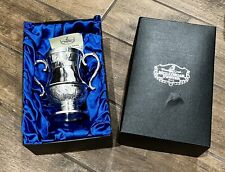 New Mullingar Pewter Finest Grade Claddagh Irish Wedding Chalice Handled Cup picture