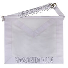 MASONIC CANDIDATE / ENTERED APPRENTICE SHEEP LEATHER APRON ALL WHITE picture