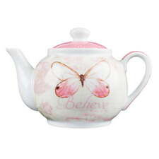 Pink Butterfly Blessings Tea Pot - Mark 9:23 picture