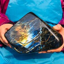 6.09LB Natural Gorgeous Labradorite Crystal Quartz Mineral Specimen healing picture