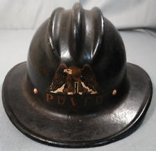 Vintage E.D. Bullard Hard Boiled Fiberglass Black Helmet Firefighter Fireman Hat picture