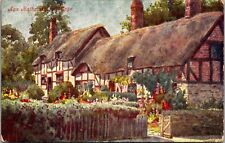 Ann Hathaways Cottage Watercolor Style Painting Postcard Stratford upon Avon picture