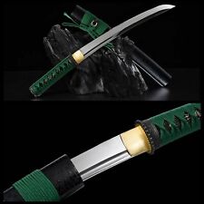 21'Self-defense Green Tanto T10 Steel Japanese Unokubitsukuri Short Swords Knife picture