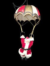 Beautiful Rare Vintage Parachuting Santa Claus Hanging Decoration Christmas VTG picture