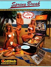 Spring Break Pinball Machine FLYER Original 1987 Vintage Art Beach Bikini Ladies picture