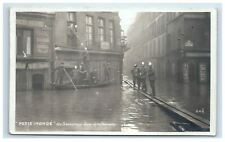 RPPC 1910 Great Flood of Paris Inonde Real Photo Men Canoe Rescue Disaster picture