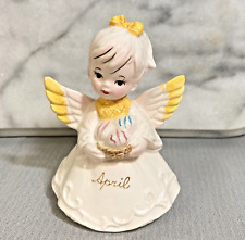 Vintage ceramic calendar angel girl April made in Japan picture