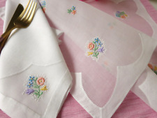 Dainty Flowers Vintage Madeira 17pc Organdy Placemat Set for 8 picture