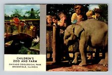 Brookfield IL-Illinois, Childrens Zoo & Farm, Chicago Zoo Park Vintage Postcard picture