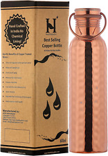 HealthGoodsIn - Pure Copper Hammered Water Bottle with Carrying Handle 1000 ML | picture
