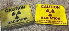 Two VTG Metal Radioactive Signs 14x 10
