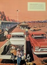 1959 GMC Truck Print Ad 4X4 Southwest Desert Cowboys And Train Print Ad  picture
