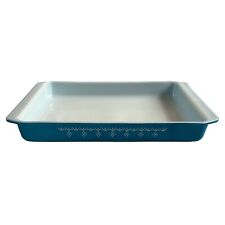 Vtg Pyrex casserole dish 933 snowflake blue garland large lasagna cake pan 70s picture